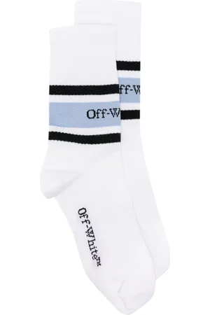OFF-WHITE Striped logo-jacquard socks
