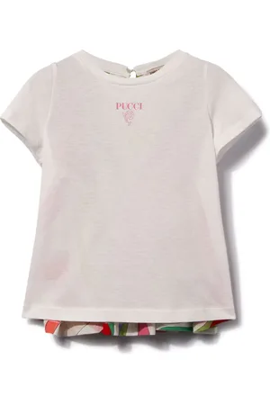 PUCCI Junior Logo-print layered blouse