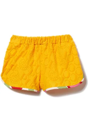PUCCI Junior Boucl?? logo contrast border shorts