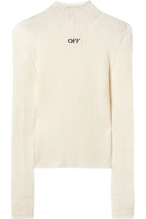 OFF-WHITE Intarsia-knit logo top