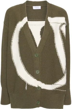 OFF-WHITE Intarsia-knit logo cardigan