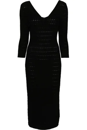 Twin-Set Fitted textured-knit dress