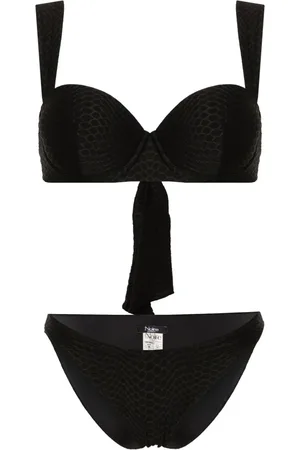 Noire Swimwear Nikki snakeskin-effect bikini set