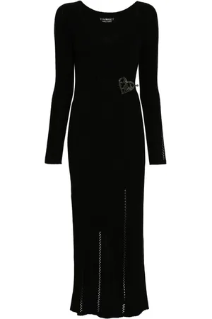 Twin-Set Brooch-detail maxi dress