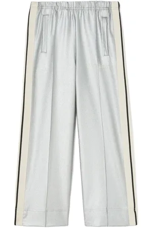Palm Angels Logo-embroidered metallic track pants