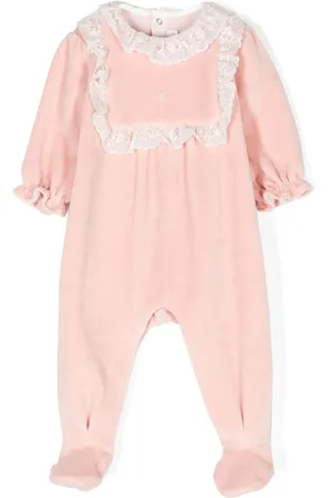 Tartine Et Chocolat Lace-trim velvet pajamas