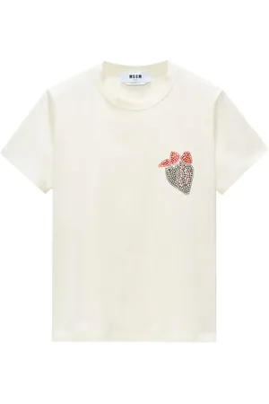 Msgm Crystal-embellished crew-neck T-shirt