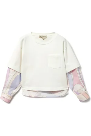 PUCCI Junior Marmo-print layered blouse
