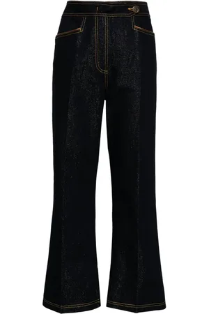 Etro Pegaso-buttons cropped jeans