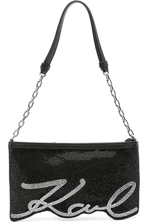 Karl Lagerfeld Rhinestone-logo shoulder bag