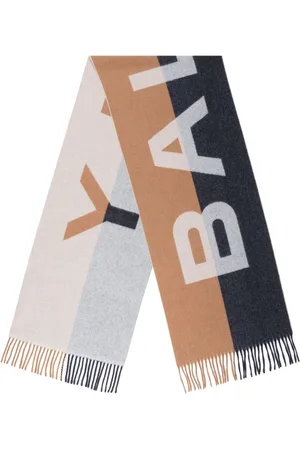 Bally Logo-jacquard fringed scarf