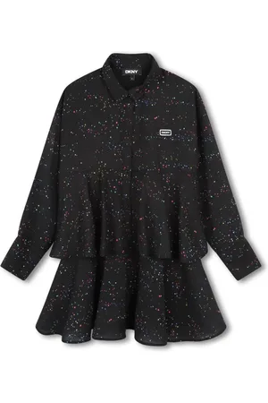DKNY Layered space-print dress