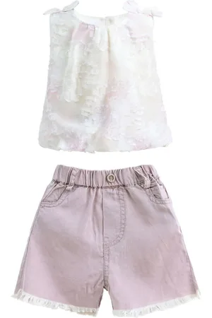 Mimi Tutu Floral-print cotton shorts set (two)