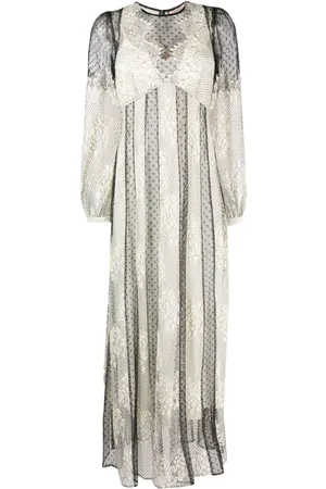 Twin-Set Floral-lace maxi dress