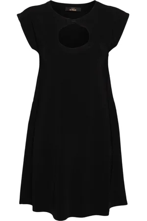 Twin-Set Cut-out ribbed-knit minidress