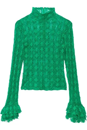 Msgm Lace ruffled-cuff T-shirt