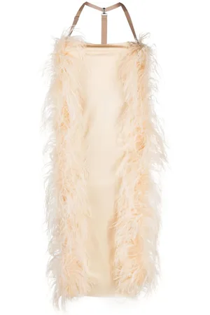 Sportmax Ussita feather-trim midi dress