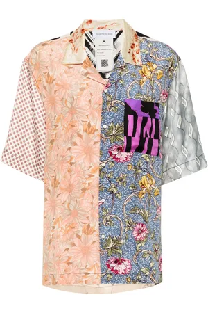 Marine Serre Mix-print silk shirt
