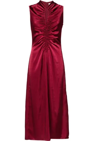 Sandro Ruched sleeveless midi dress