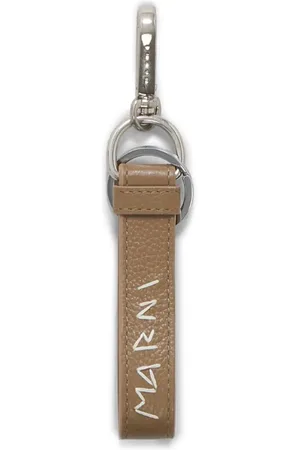 Marni Logo-embroidered leather keyring