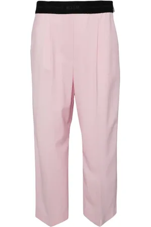 Msgm Logo-waistband wide-leg trousers
