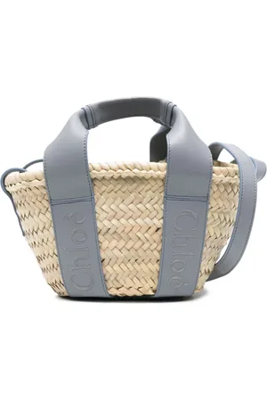 Chloé Small Sense raffia tote bag
