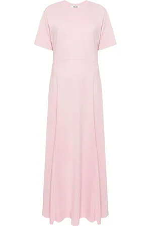Msgm Embroidered cotton maxi dress