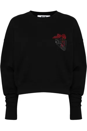 Msgm Crystal-embellished cotton sweatshirt