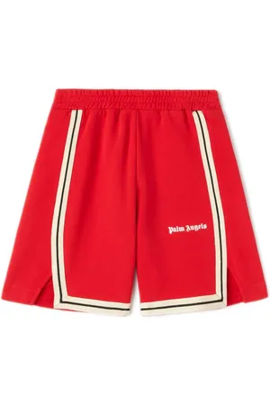 Palm Angels Striped-trimmed cotton track shorts