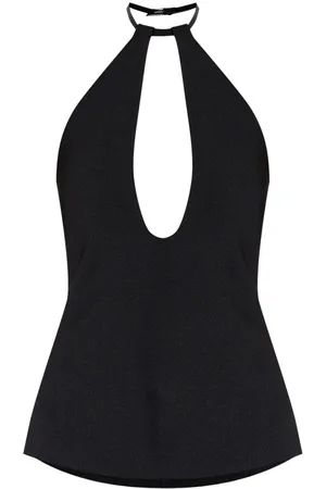 The Attico Buckle-fastened halterneck blouse