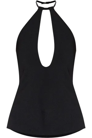 The Attico Buckle-fastening halterneck blouse