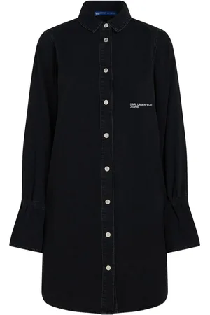 Karl Lagerfeld Tied-sleeve denim dress