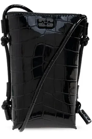 Ganni Crocodile-effect cross body bag