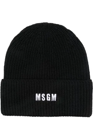 Msgm Logo-embroidered beanie hat