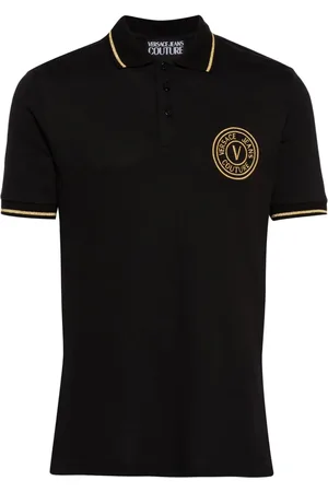 VERSACE V-Emblem cotton polo shirt