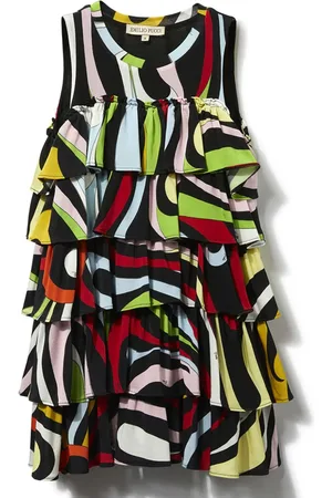PUCCI Junior Marmo-print ruffle dress