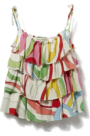 PUCCI Junior Marmo-print ruffle top