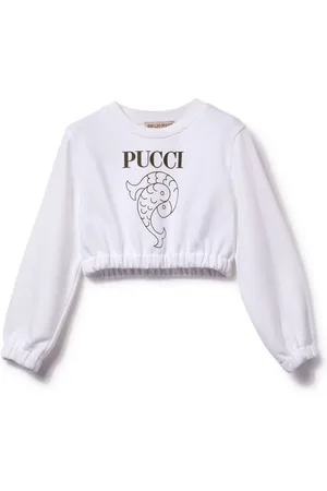 PUCCI Junior Logo-print cropped sweatshirt