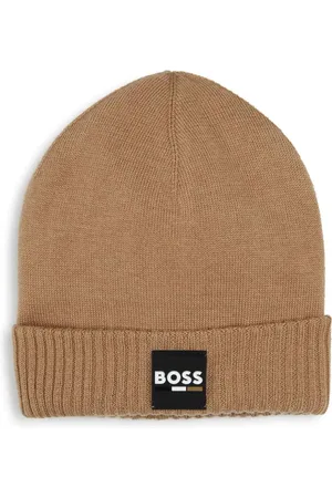 HUGO BOSS Logo-patch knitted beanie