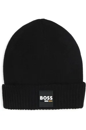 HUGO BOSS Logo-patch knitted beanie