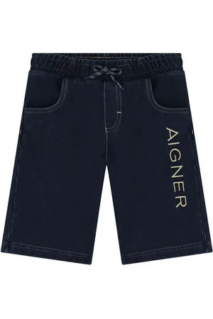 Aigner Logo-embroidered denim shorts