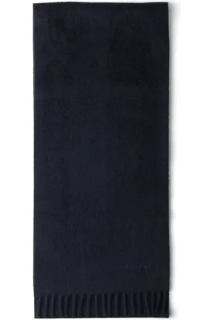 Prada Logo-embroidered cashmere scarf