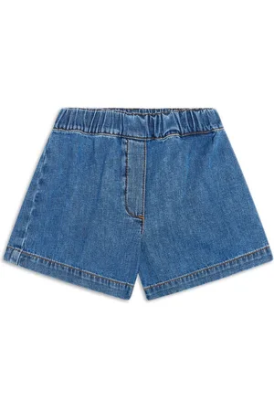 VERSACE Elasticated-waistband denim shorts