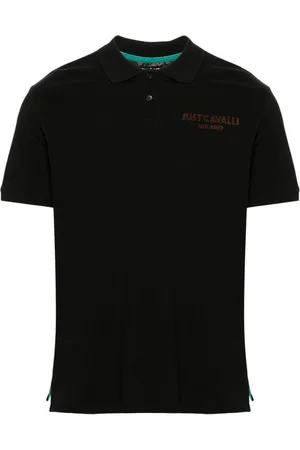 Roberto Cavalli Logo-flocked polo shirt