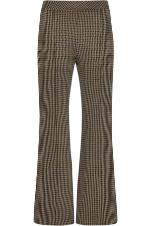 ROSETTA GETTY Houndstooth-pattern flared trousers