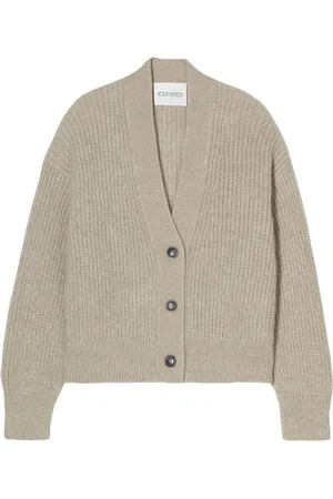Closed V-neck ribbed-knit cardigan