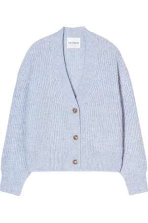 Closed V-neck ribbed-knit cardigan
