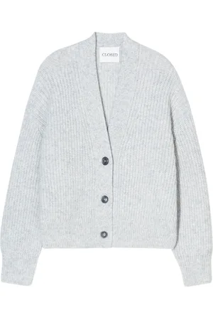 Closed V-neck ribbed-knit cardigan