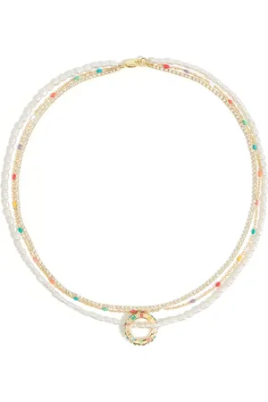 Bimba y Lola Logo-pendant crystal-embellished necklace