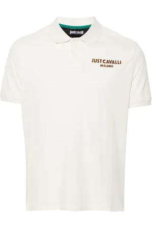 Roberto Cavalli Logo-flocked polo shirt